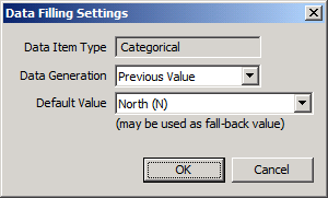 Data Filling Settings forCategorical Data Item Type